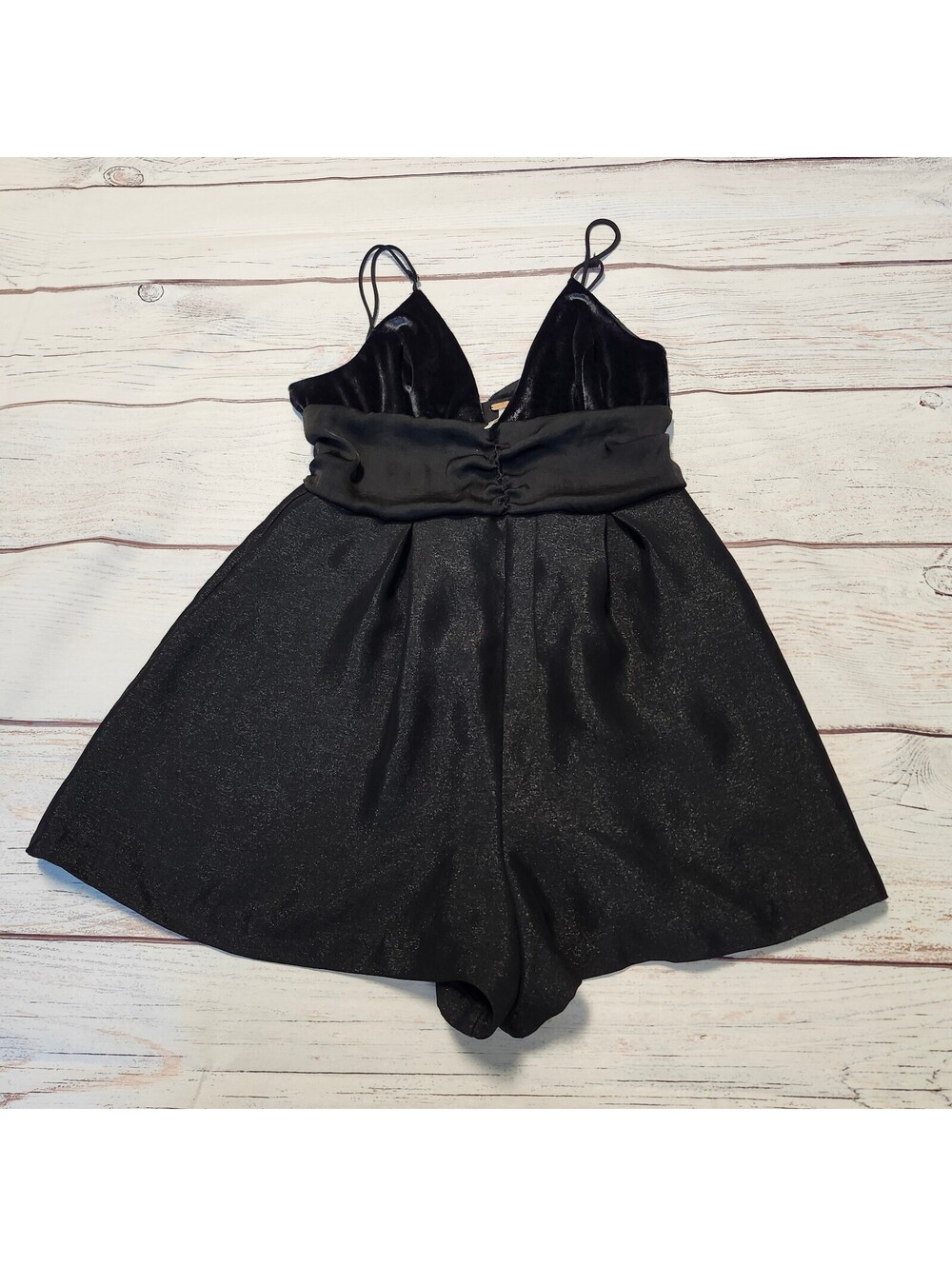 Free People Black Satin Romper Size 6